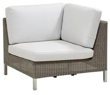 Cane-Line Connect hörnmodul, taupe, vit dyna
