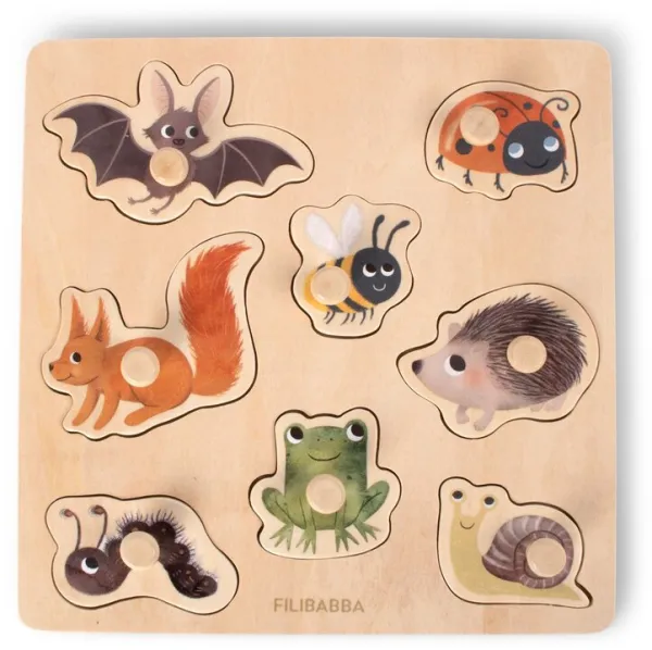 Silhuettpussel i trä - Skogens djur