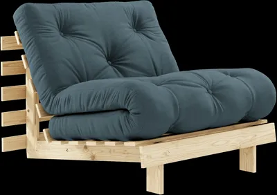 Karup Design Roots Bäddsoffa med Madrass 90x200 757 Petrol Blue/Pine