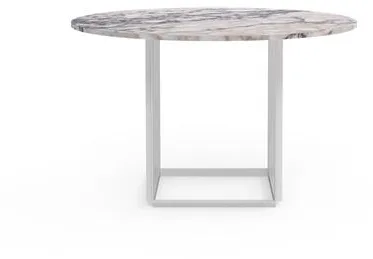 New Works Florence Matbord Ø120 White Viola Marmor med vit ram