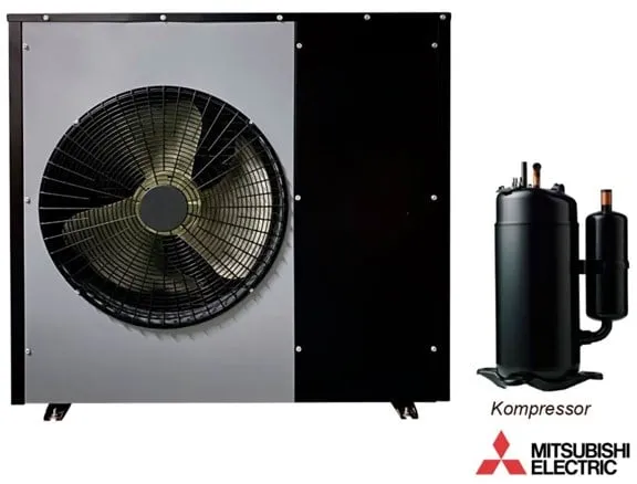 Andersen Electric Nordic One Luft/Vatten-värmepump med WiFi, 7kW, Svart